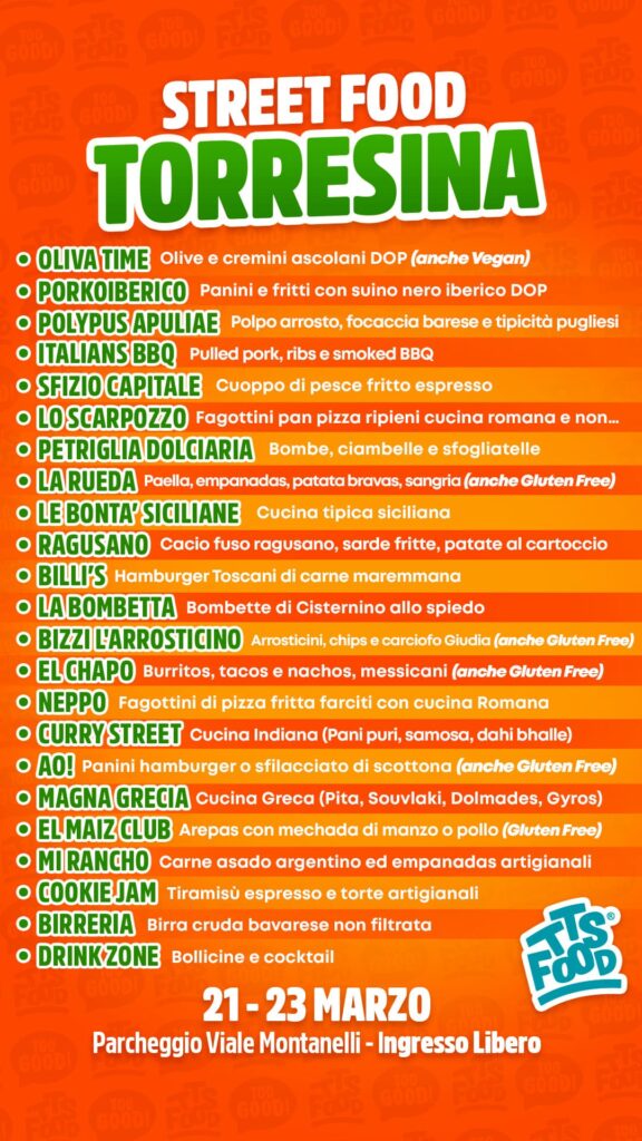 Menu Torresina Street Food 21-23 Marzo