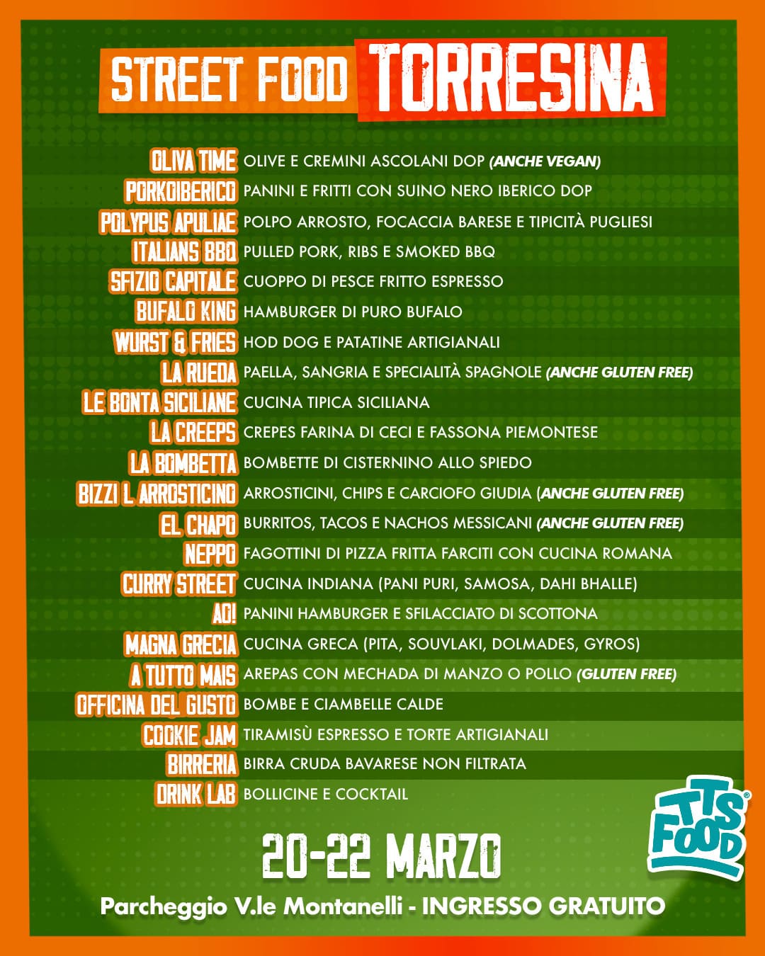 Menu Torresina Street Food 20-22 Marzo